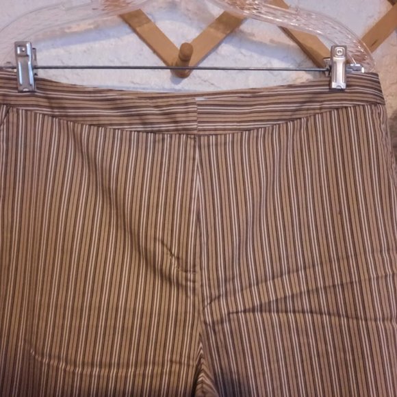 Chico's Cotton Blend Stretch Stripe Crop Pants Chico's 2.5 14-16 - Picture 2 of 5